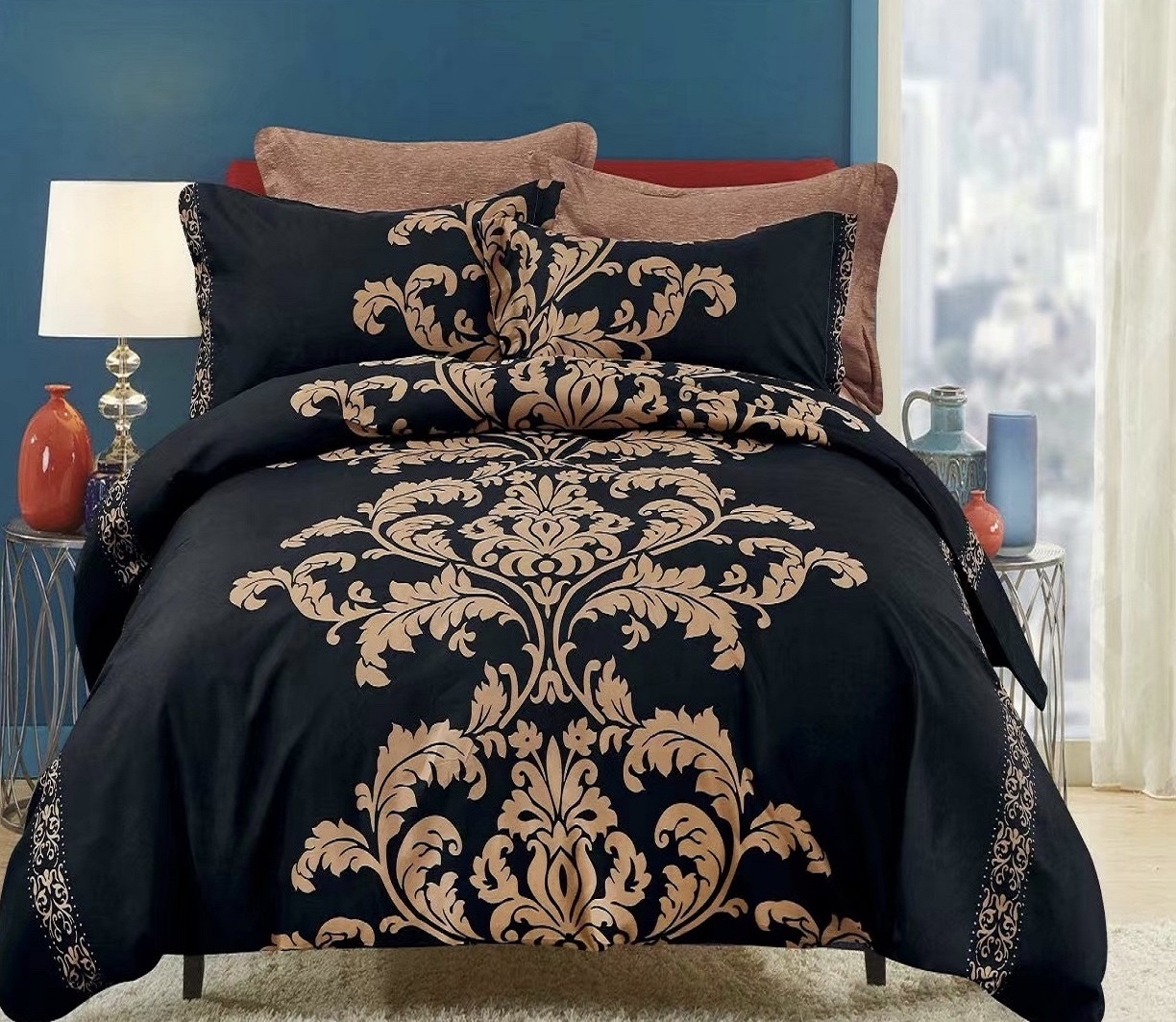 Luxury bedding set 100% Polyester 90gsm Microfiber Comforter set- Duvet Cover  Fashion Bedding Sets-