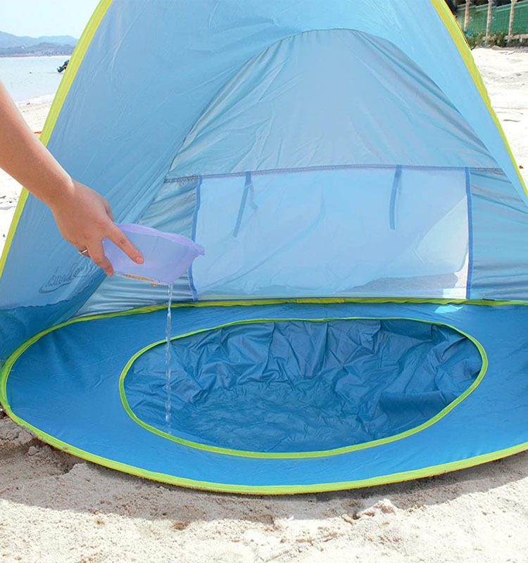 Promotional Happy Summer Best, Waterproof Packable Compact Windbreak Protection Newborn Infant Baby Beach Tents With Mini Pool/