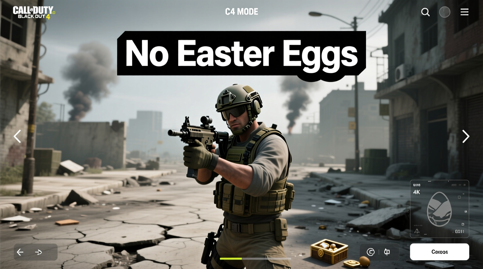 can you not do easter eggs on casual bo4