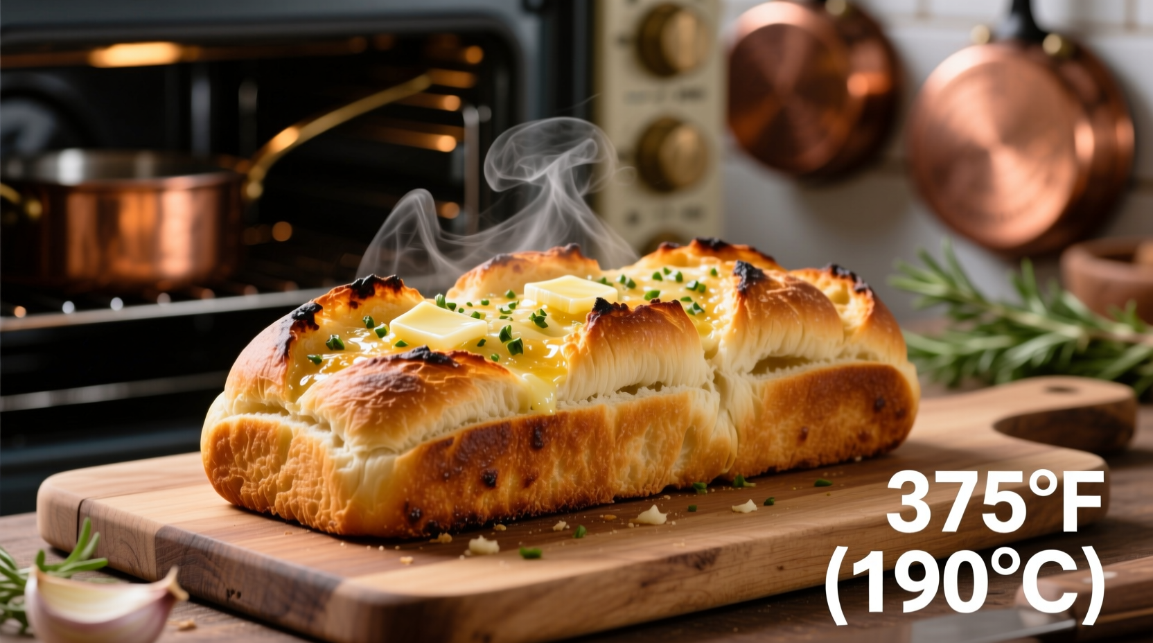 what temperature to bake garlic bread