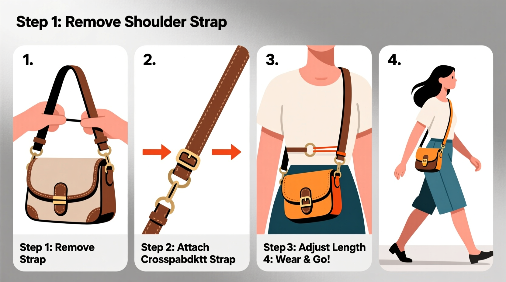 step by step guide to effortlessly convert your shoulder bag into a comfortable crossbody