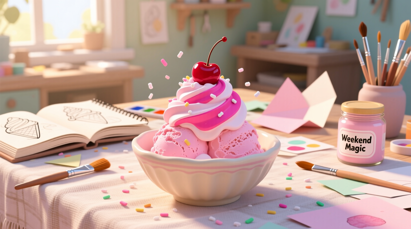 weekend project pepto bismol ice cream