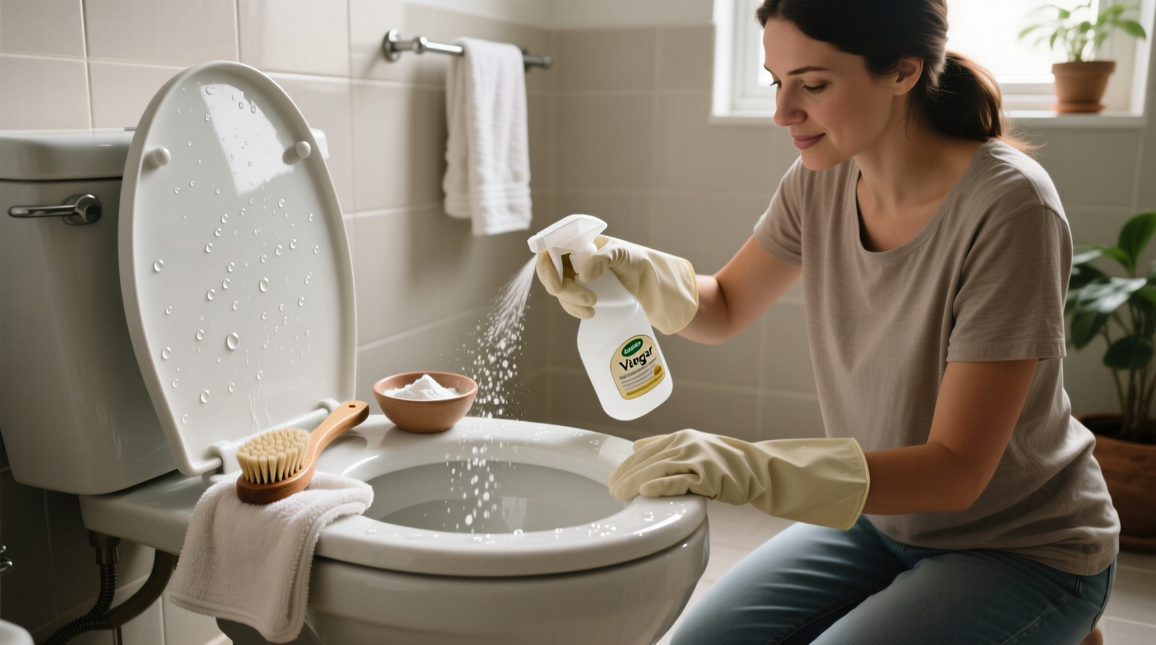 how to clean a toilet with safe ingredients