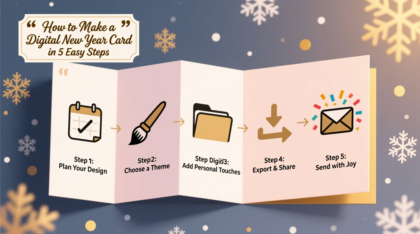 how to make digital new year card