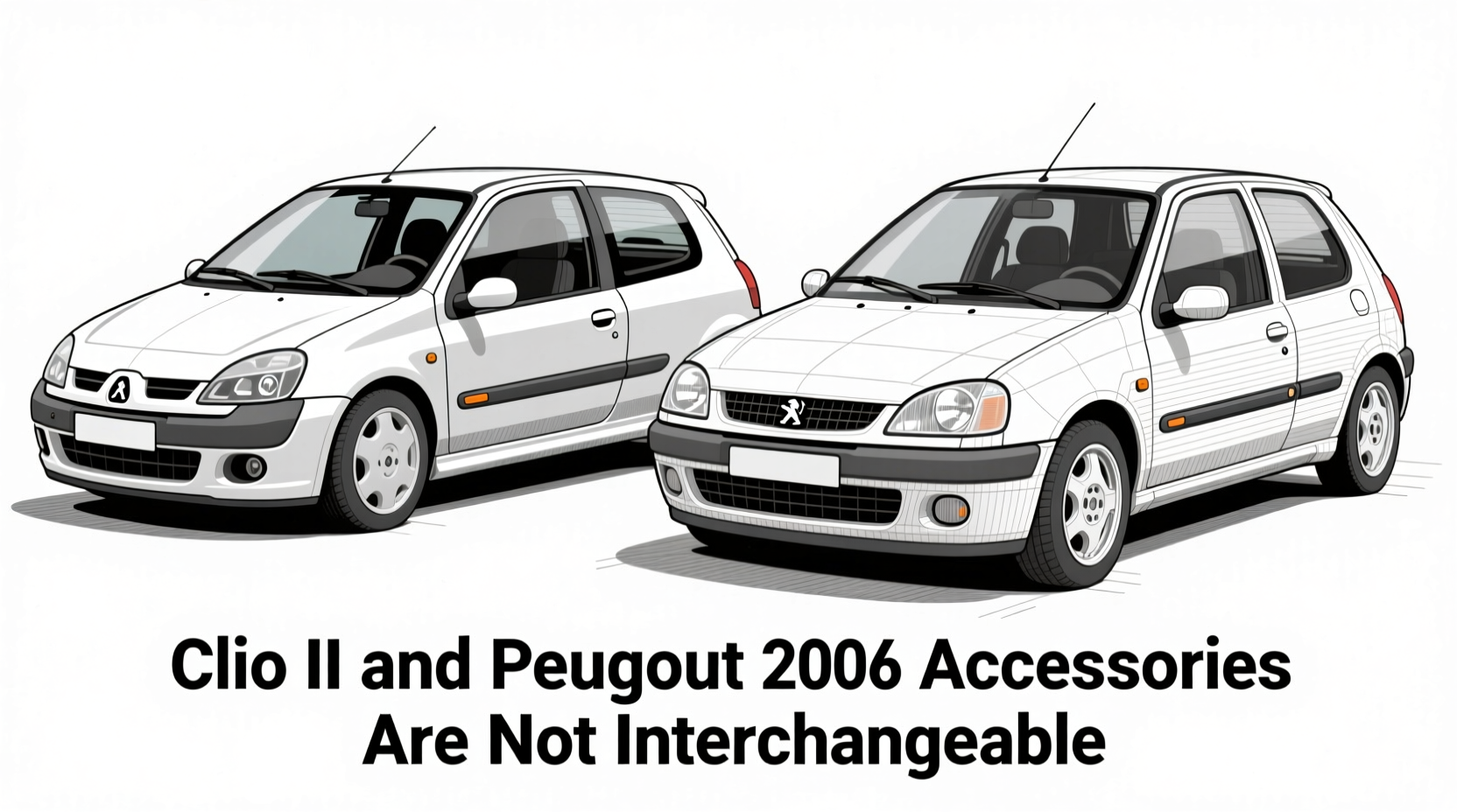 clio2 vs 206 accessories compatibility