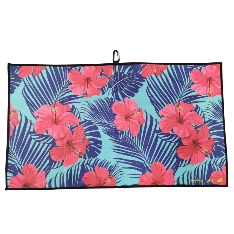 custom woven pattern embroidered transfer print golf towel for golf waffle super absorbent sublimation