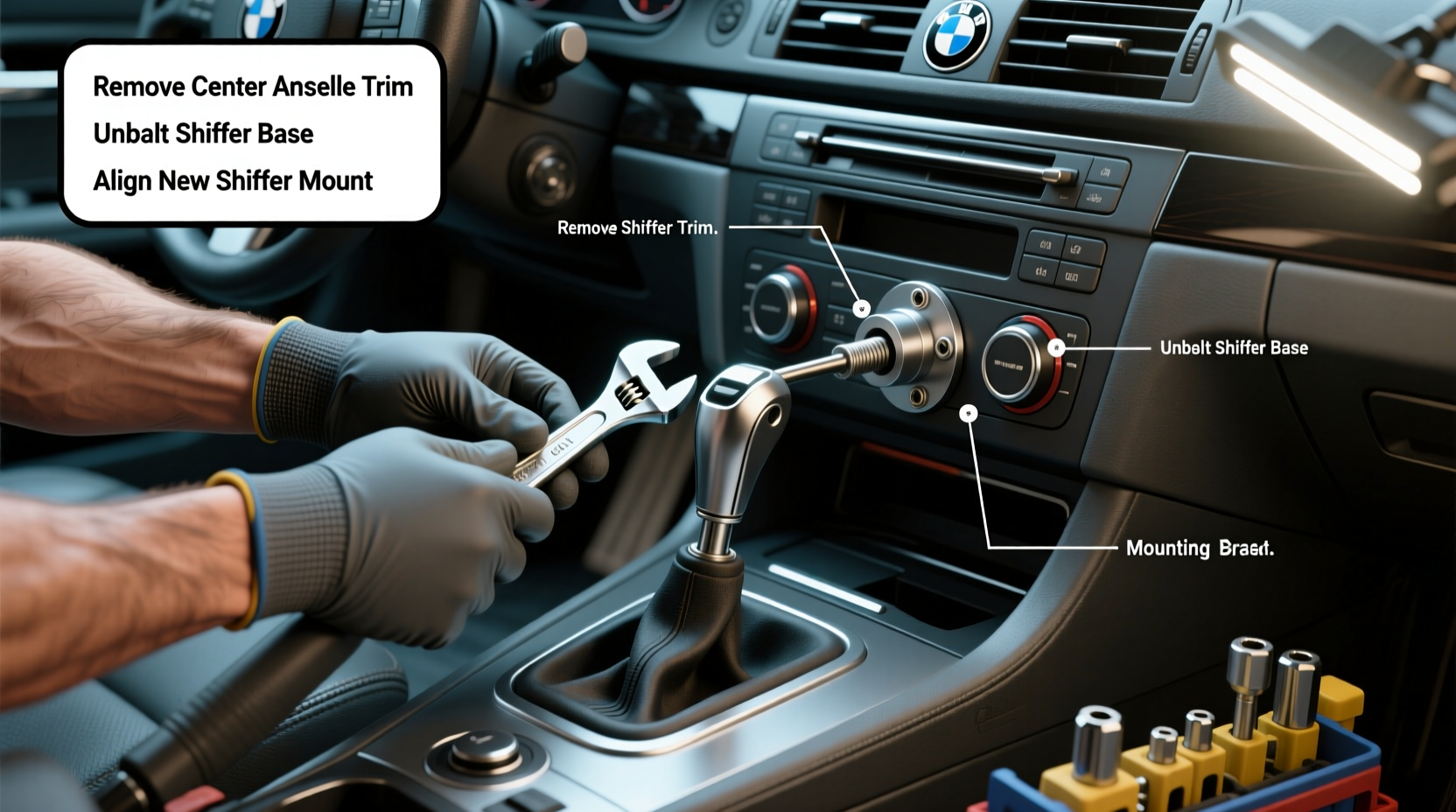 e46 aftermarket shifter install