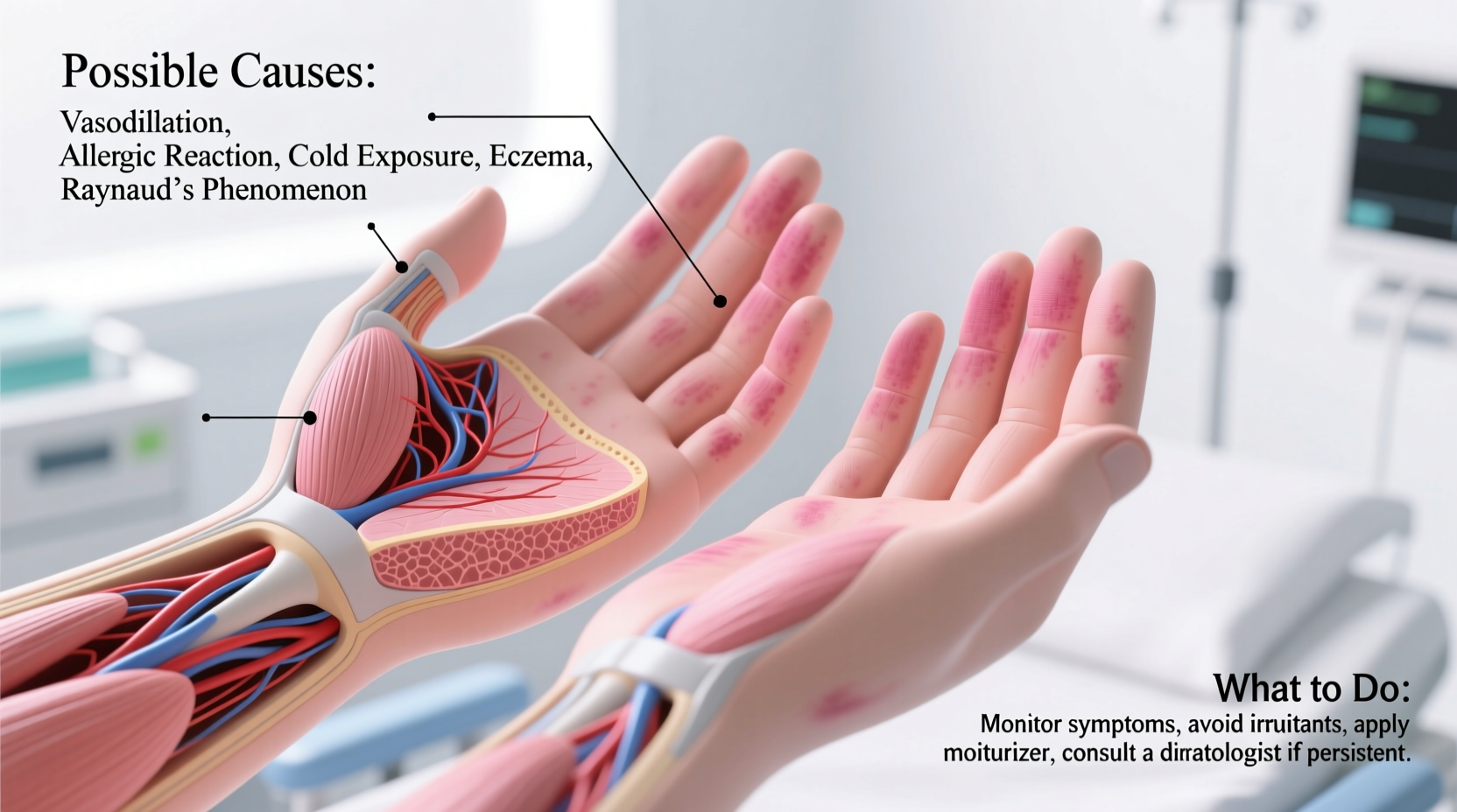 why are my hands pink possible causes what to do