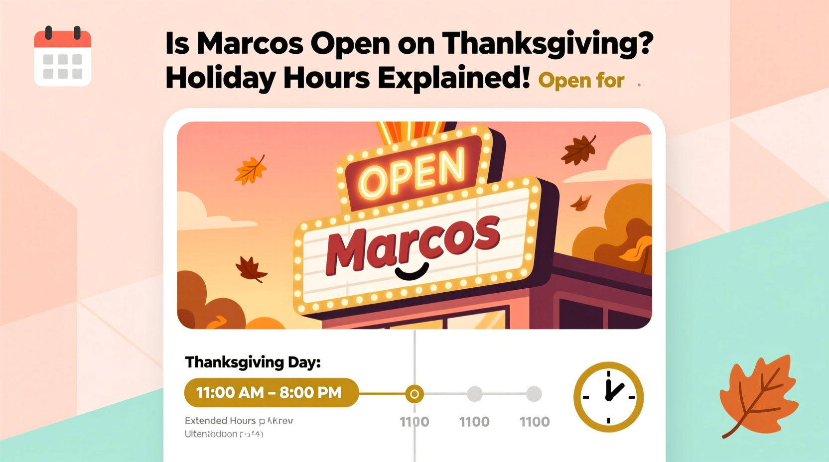 is marcos open on thanksgiving