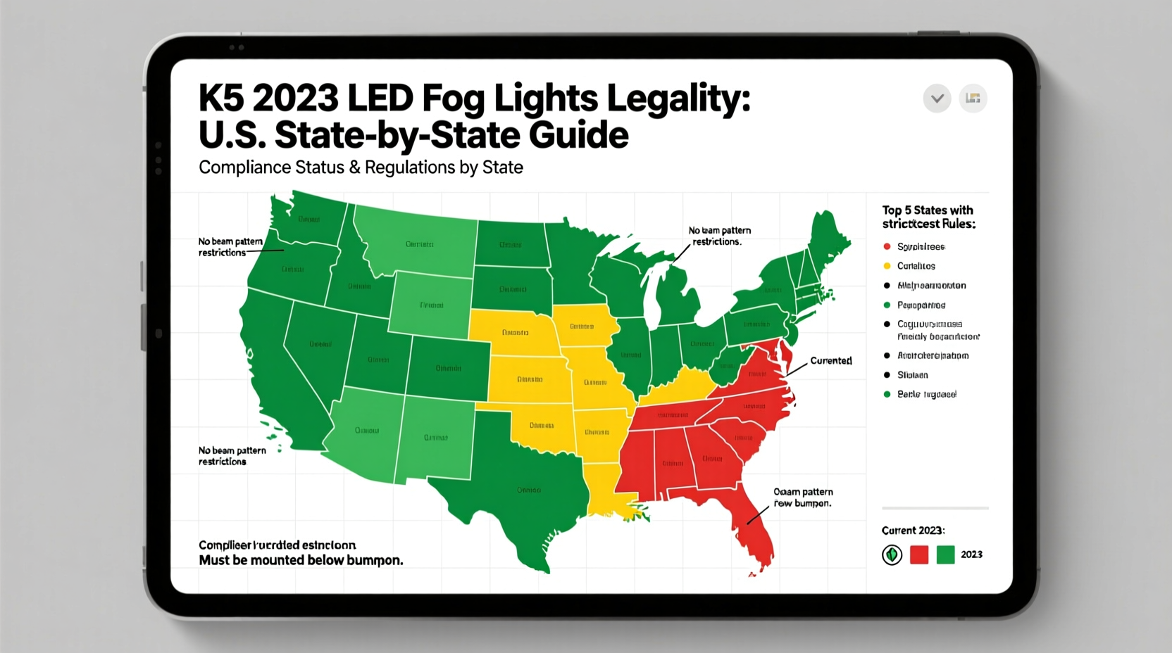 k5 2023 led fog lights legality