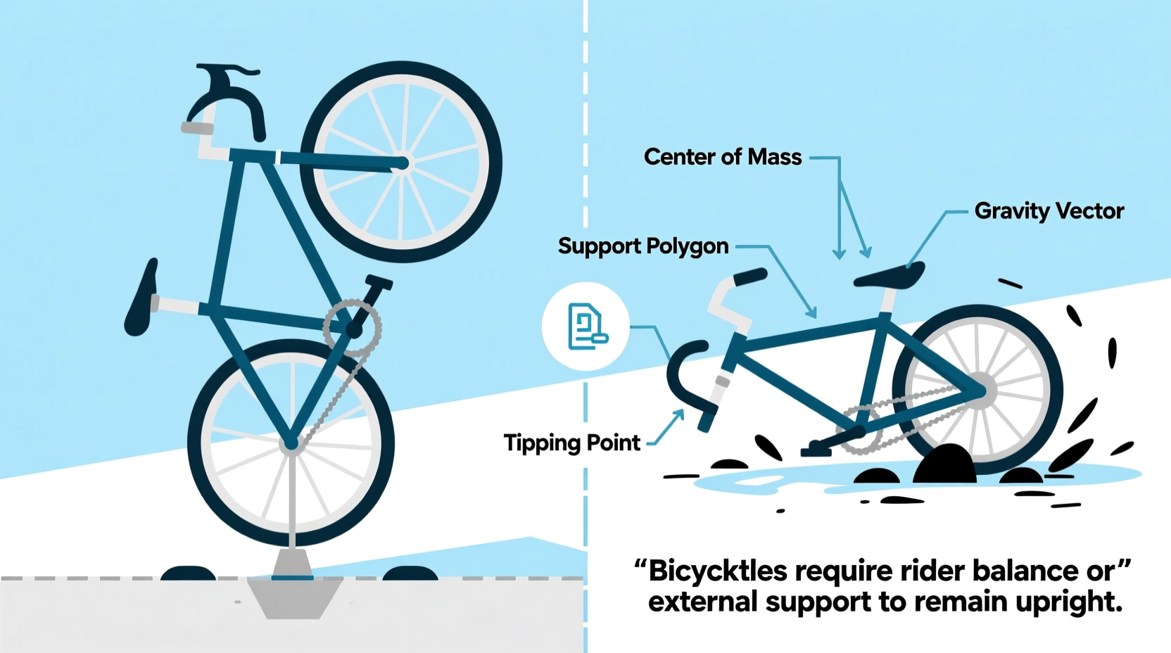why cant bicycles stand up by themselves explained