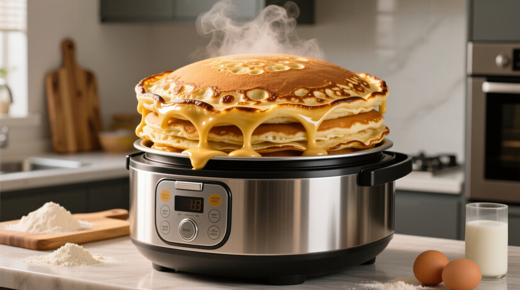 make a giant pancake in your rice cooker