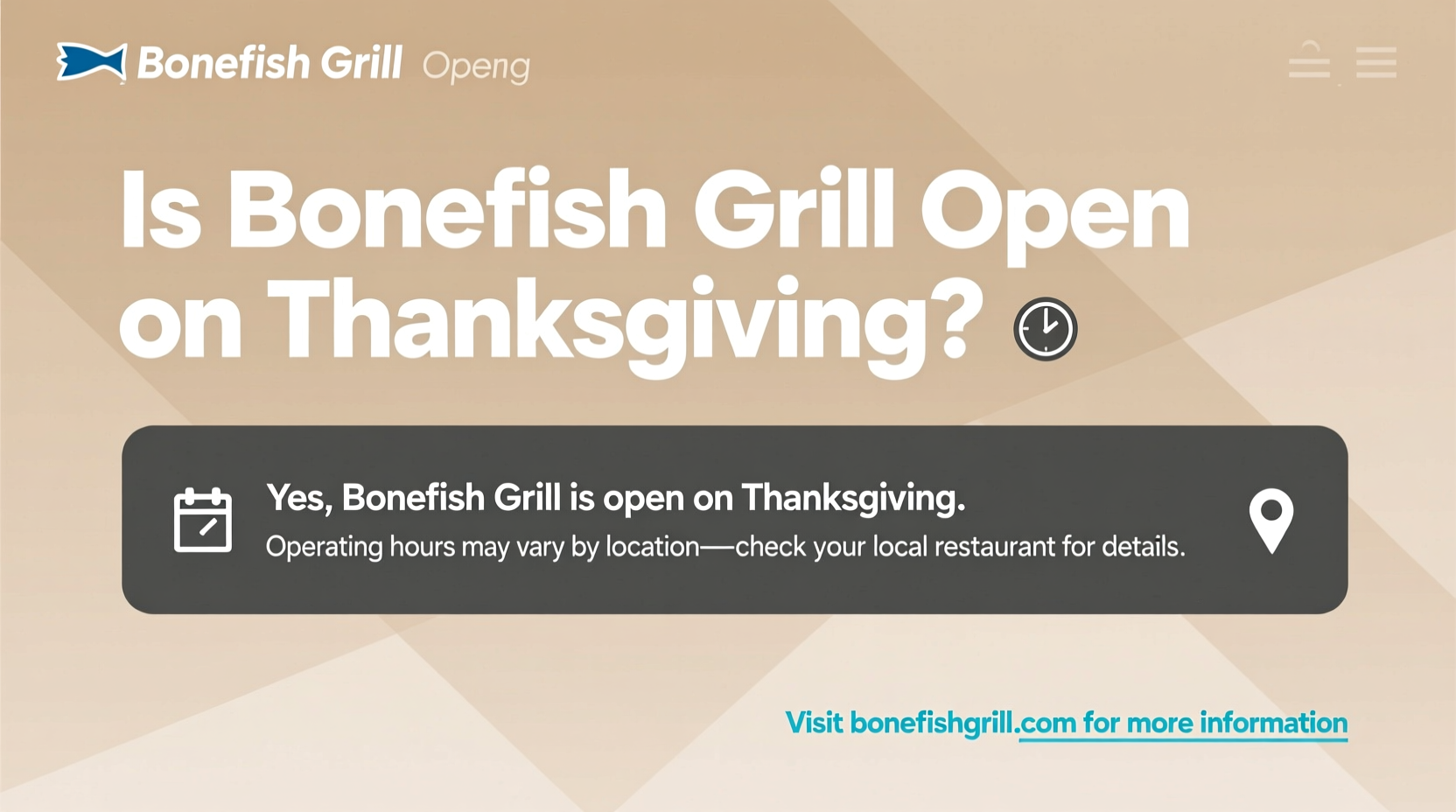 is bonefish grill open on thanksgiving
