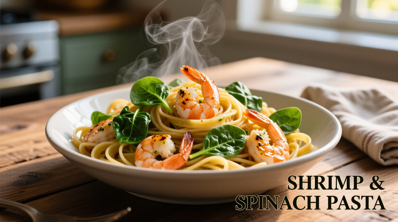 Perfect Pasta with Shrimp and Spinach in 30 Minutes