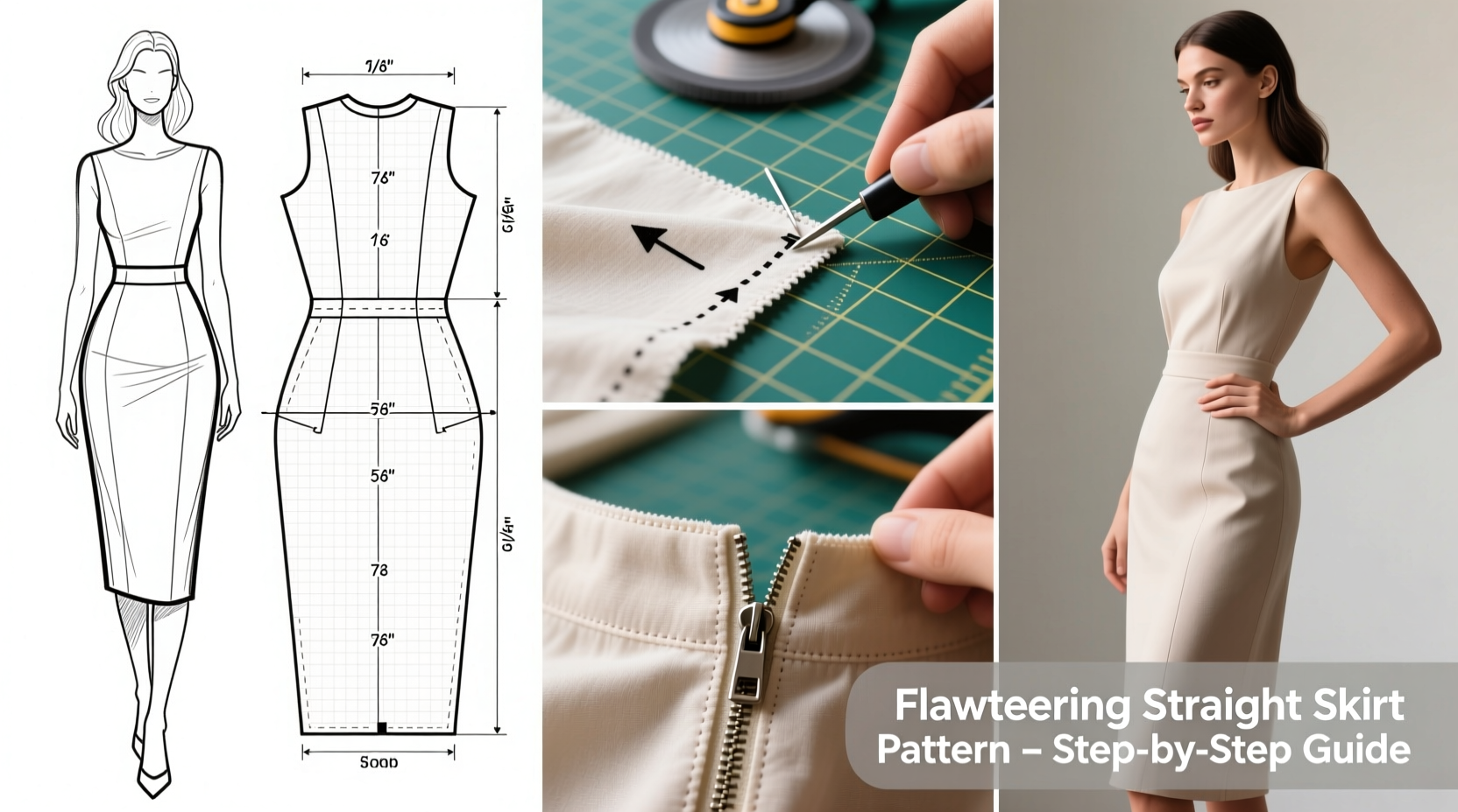 step by step guide to designing and sewing a flattering straight womans skirt