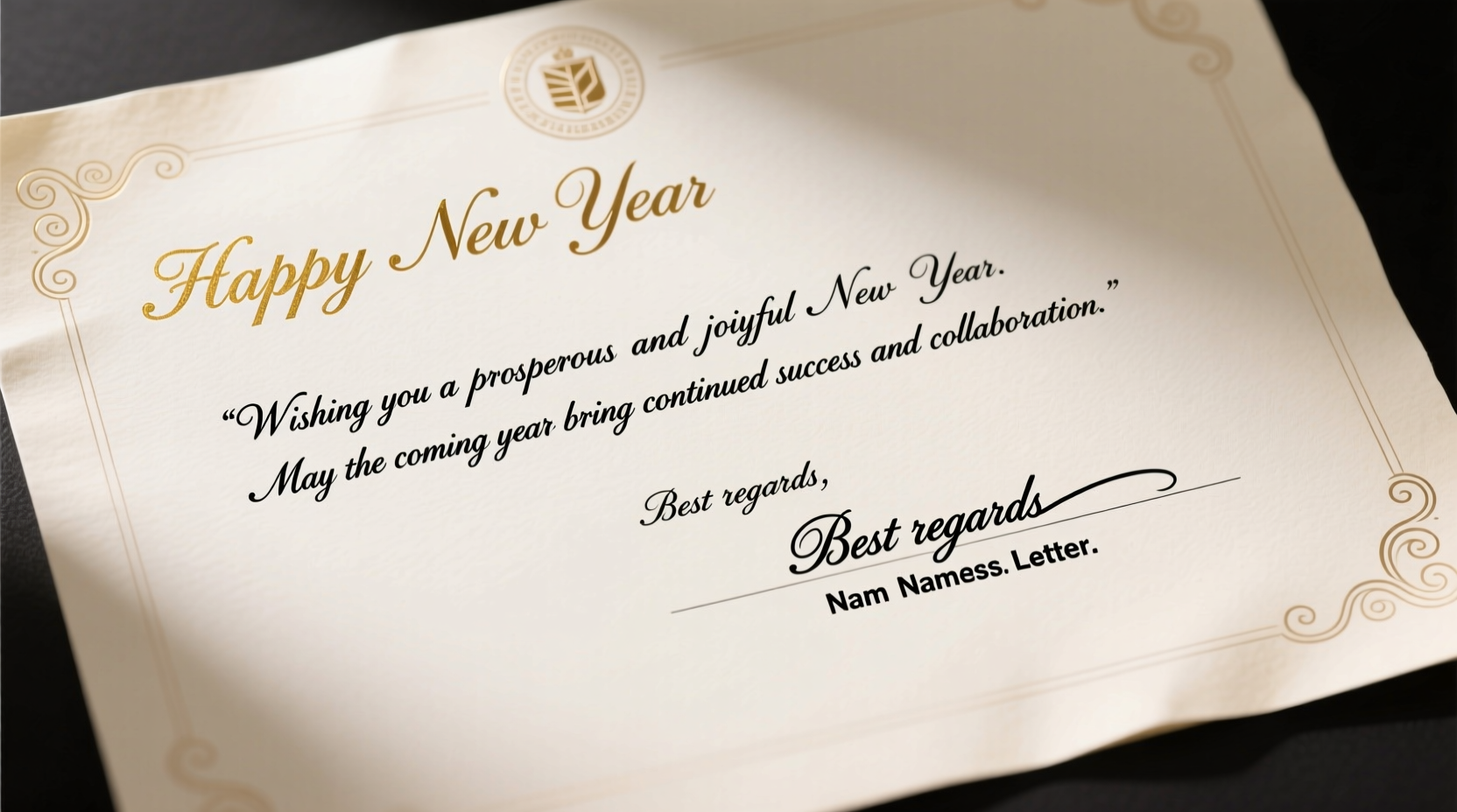 how to say happy new year in a business letter