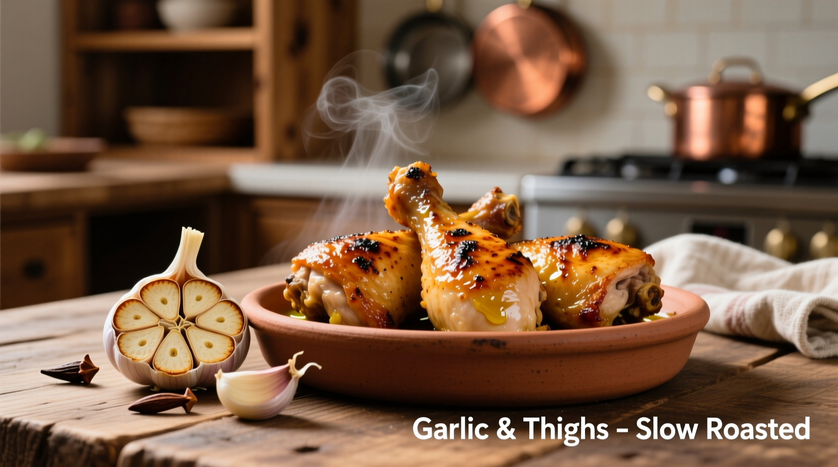 chicken thighs and garlic