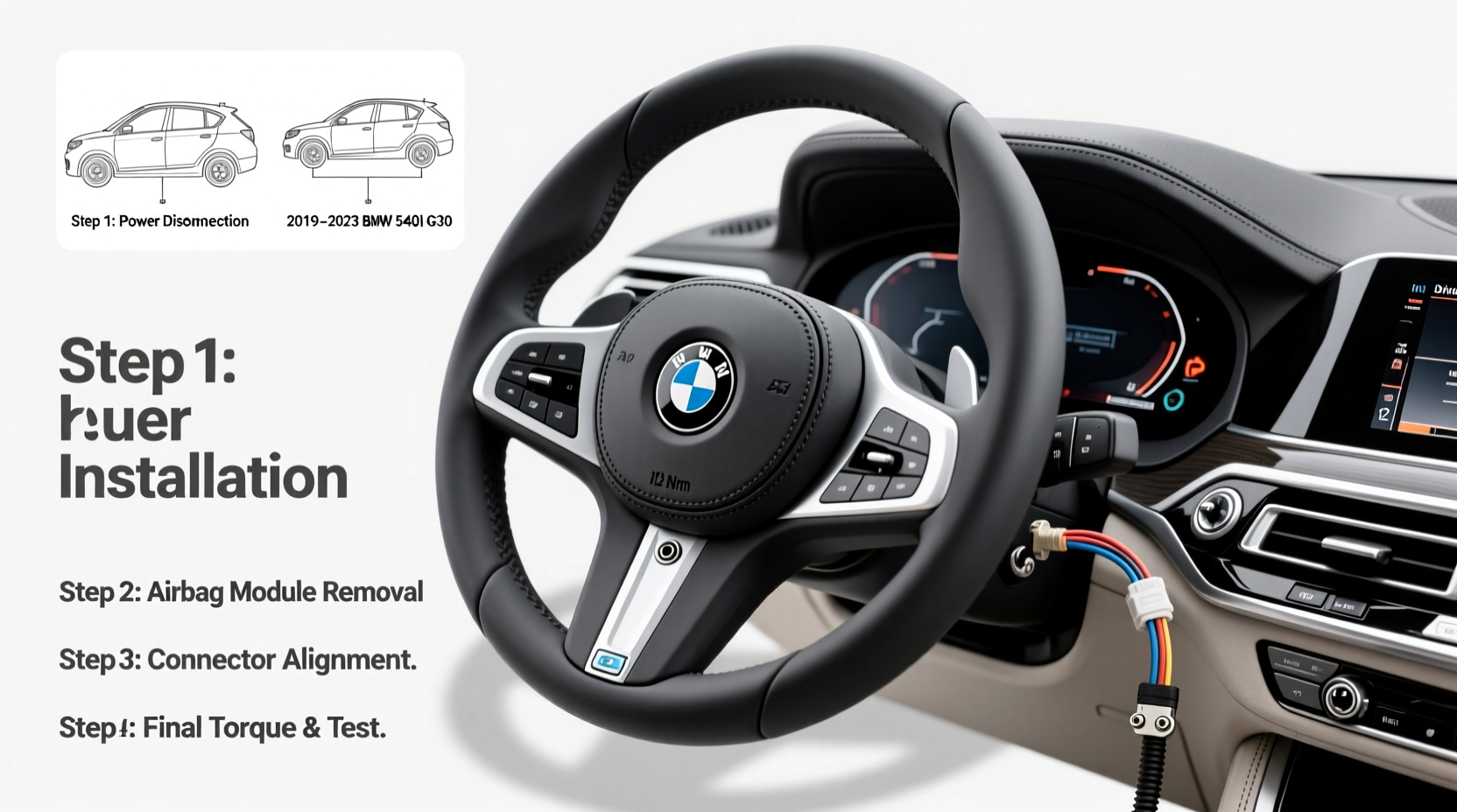 540i g30 heated wheel install