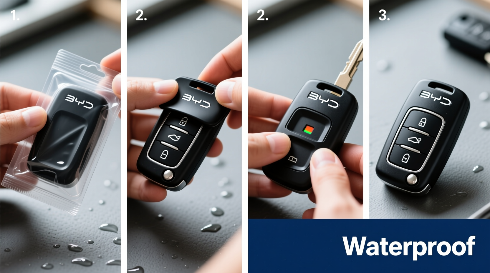 install waterproof byd key cover