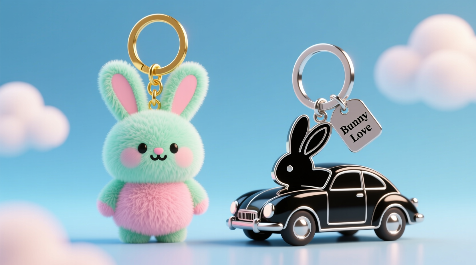 bunny keychain vs car charm which one should i get to show off my love for rabbits