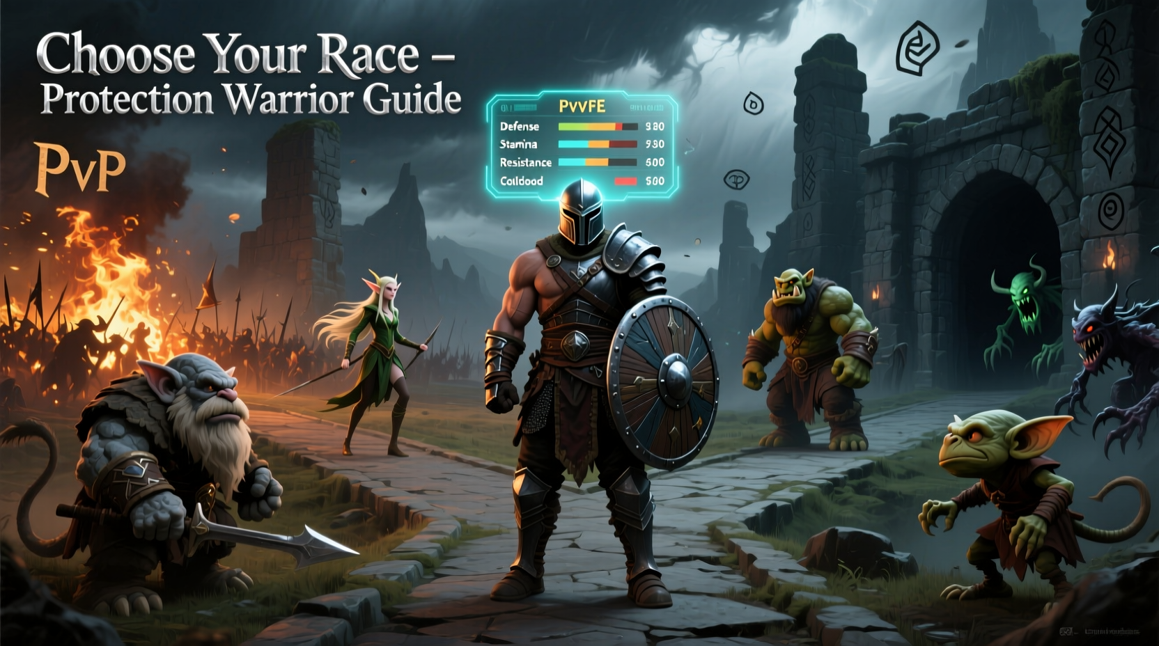 how to choose the best race for protection warrior in pvp and pve