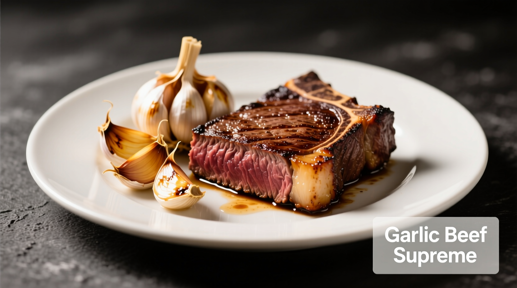 Perfectly seared garlic beef with fresh garlic cloves
