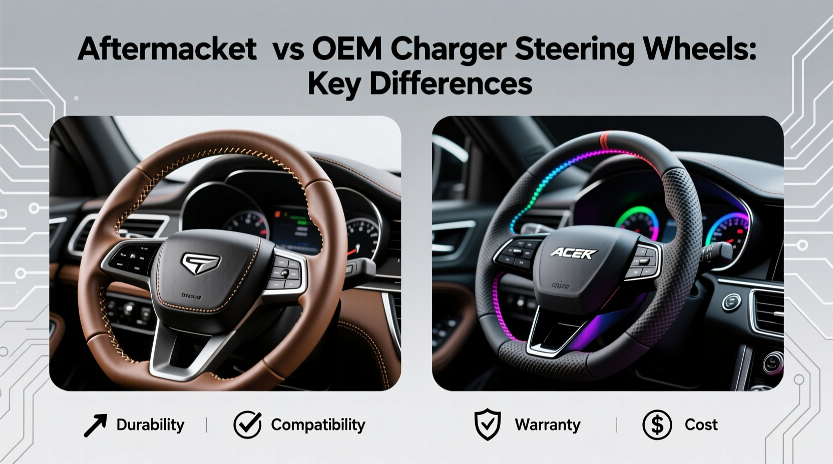 aftermarket vs oem charger steering wheel