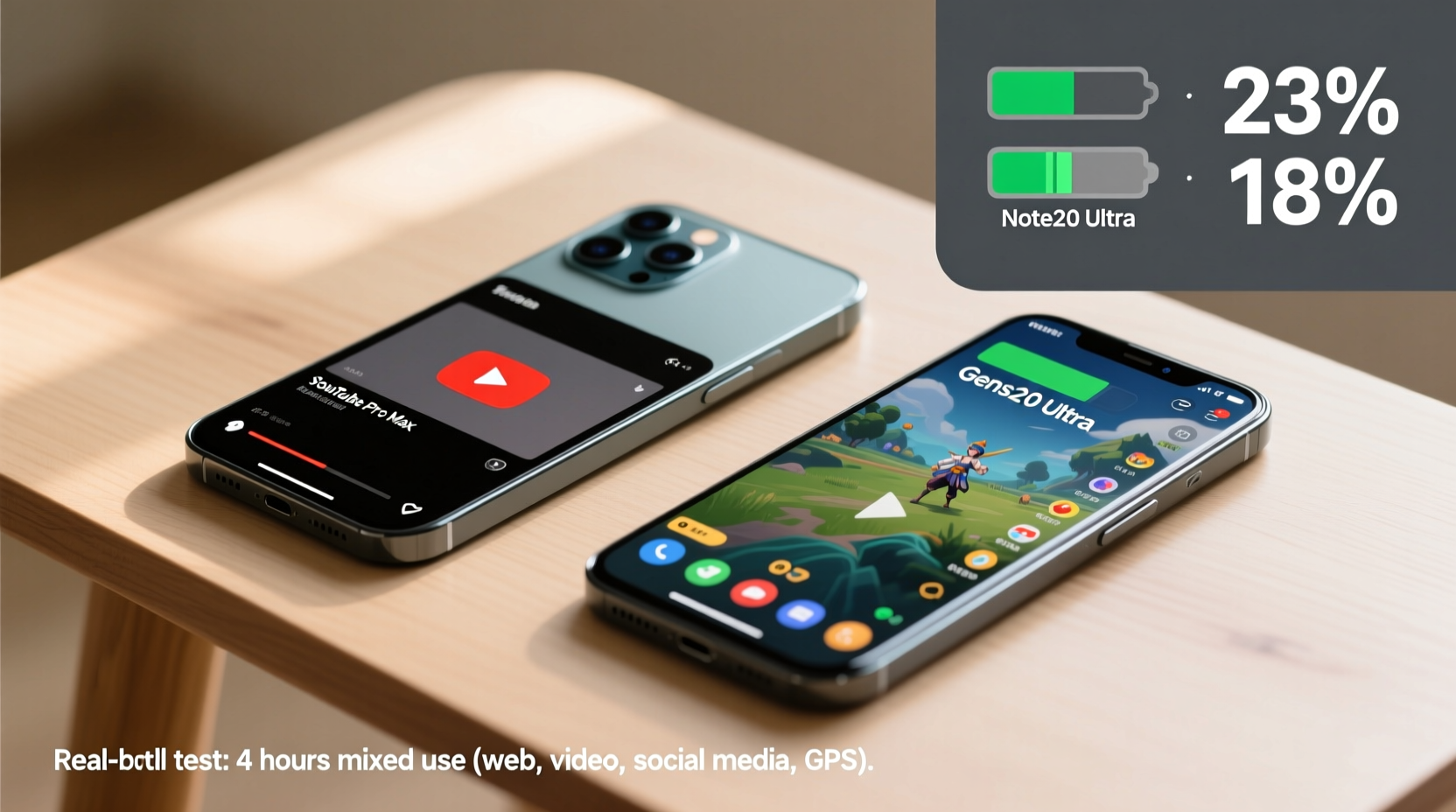 iphone 12 pro max battery or note 20 ultra which one lasts longer for real world use