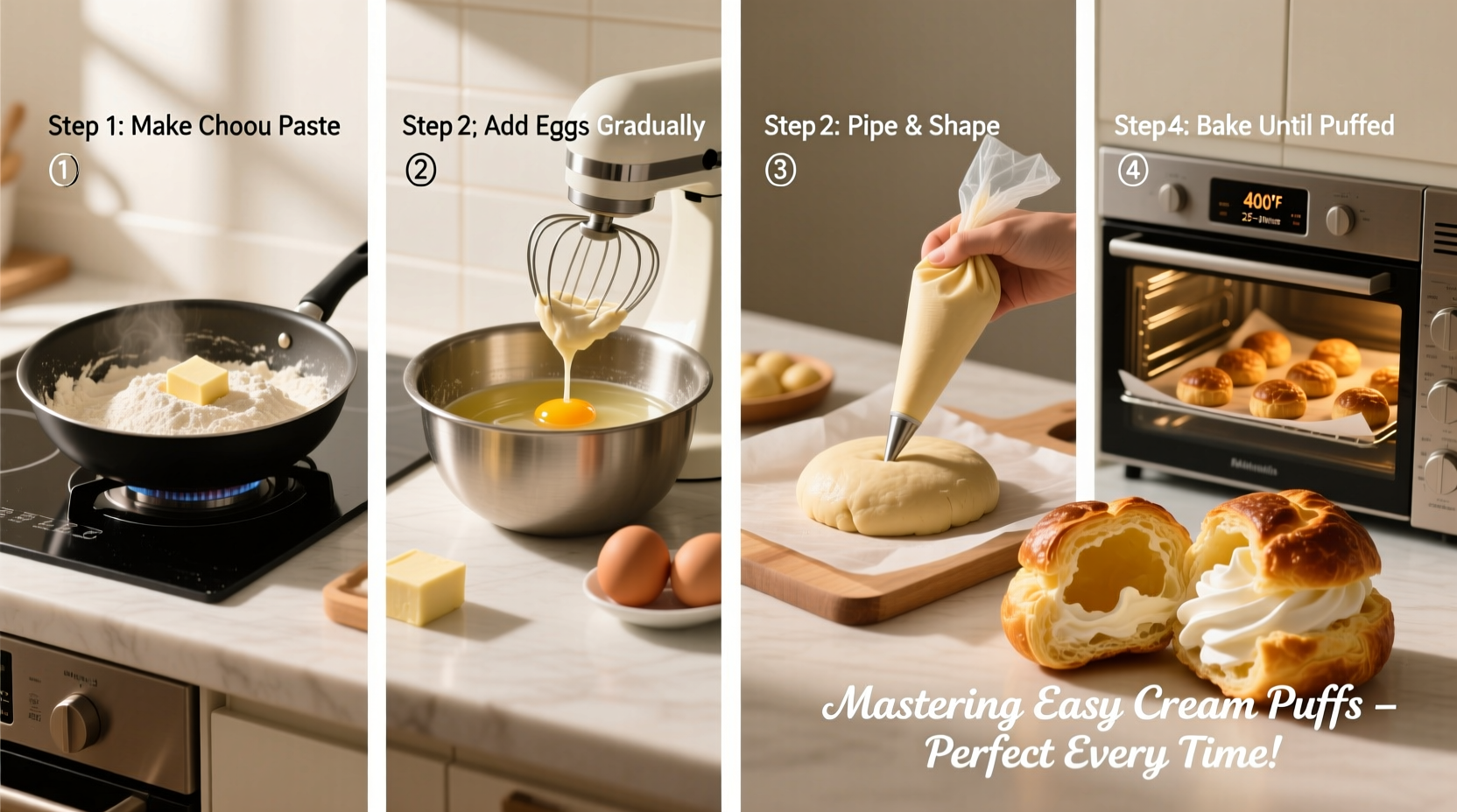 mastering easy cream puffs a step by step guide for perfect puff delicious treats