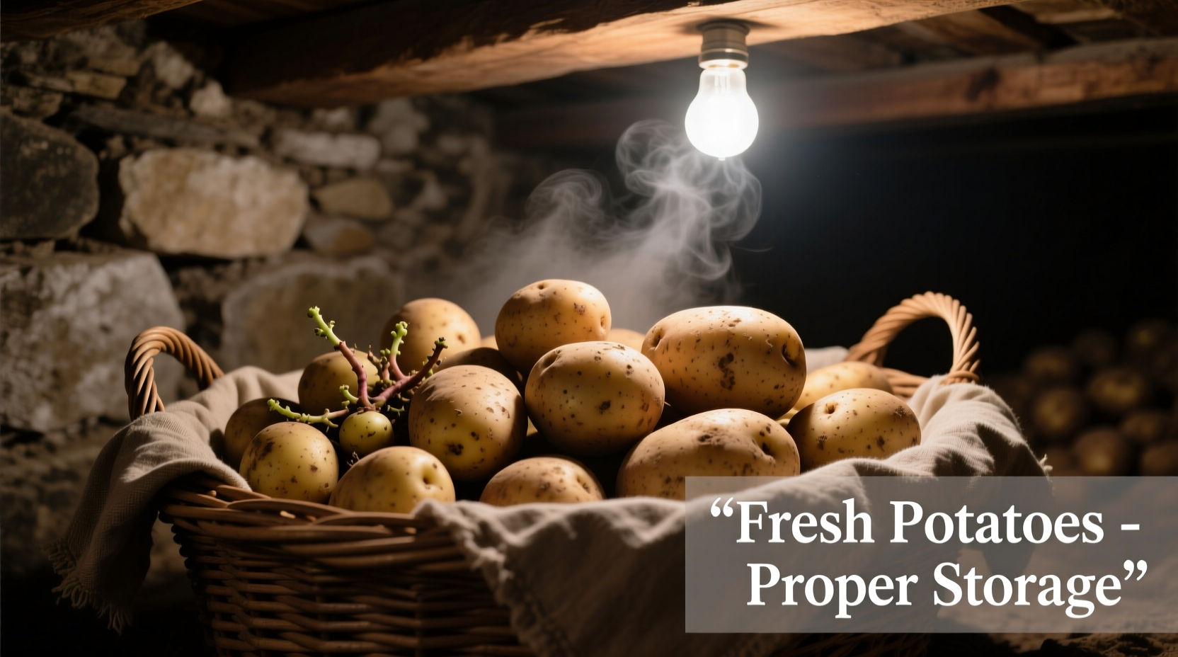 Fresh potatoes in proper storage conditions