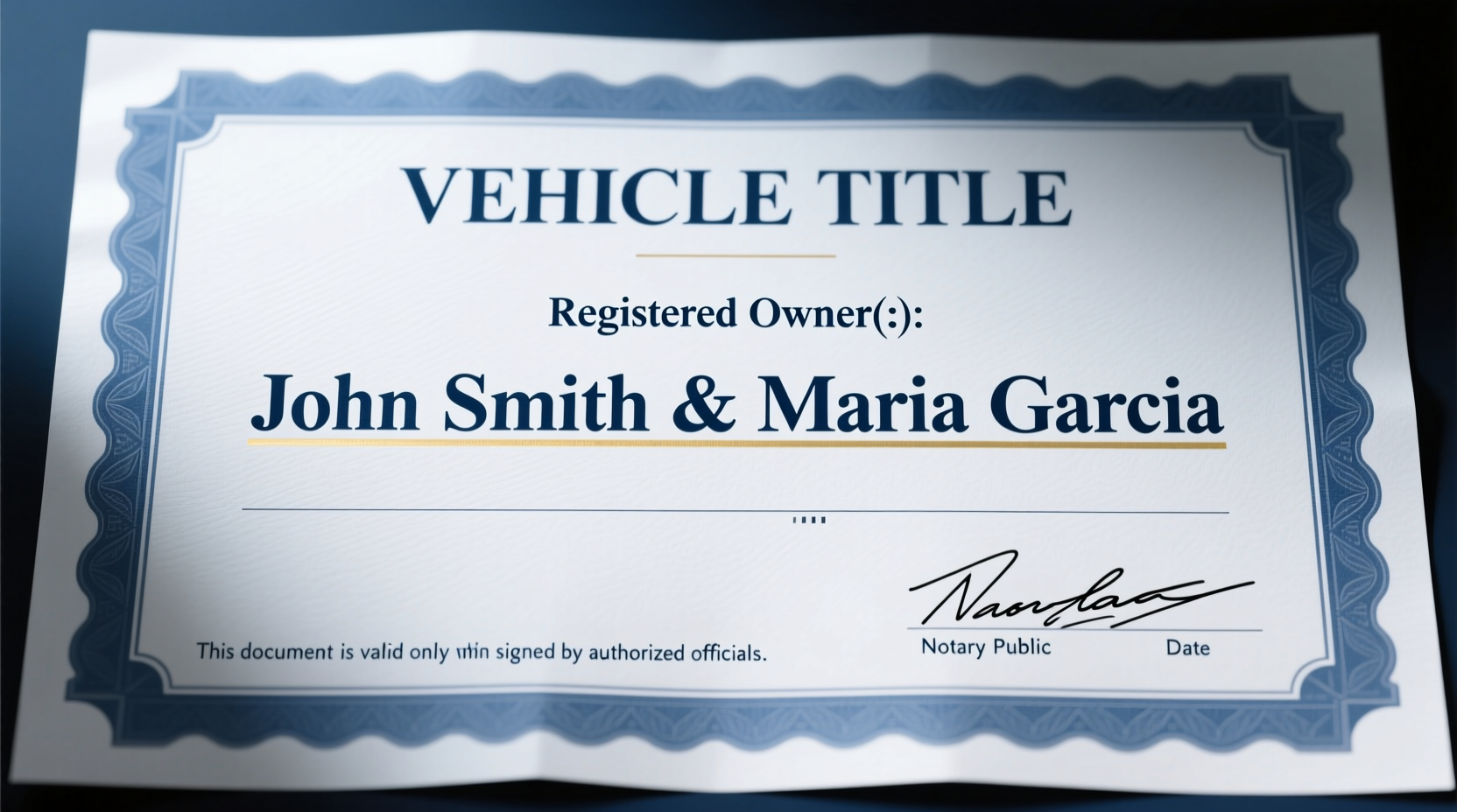 can you put two names on a car title