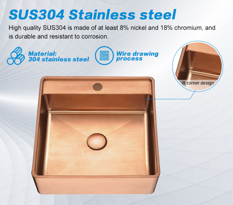 Quality Assurance Large Size Design 304 Stainless Shape Hand Basins Wash Basin
