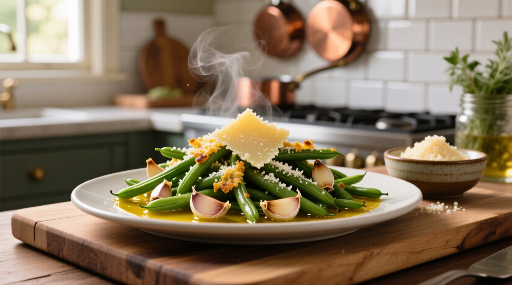 green beans with garlic and parmesan