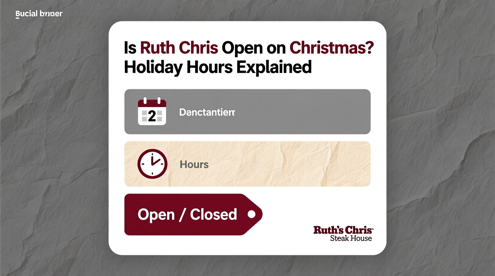 is ruth chris open on christmas