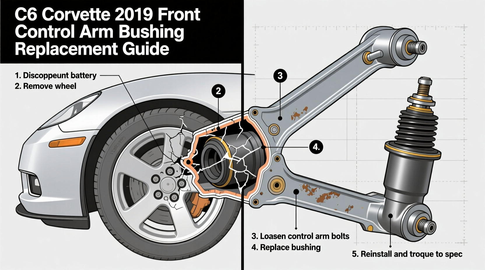 c6 2009 bushing failure replacement