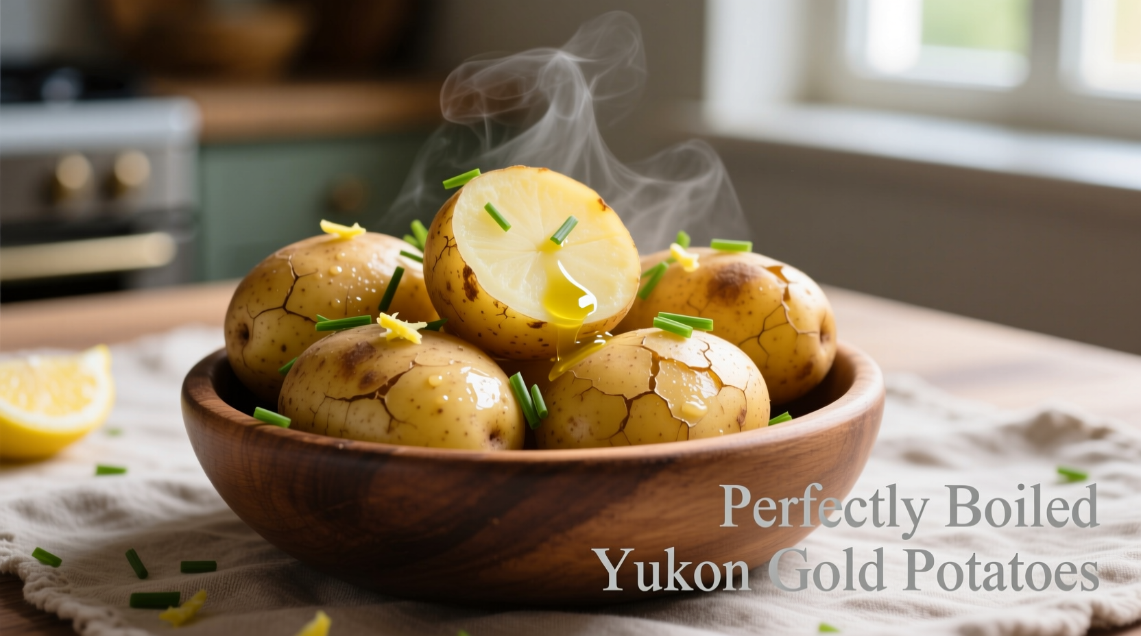 Perfectly boiled Yukon Gold potatoes for salad