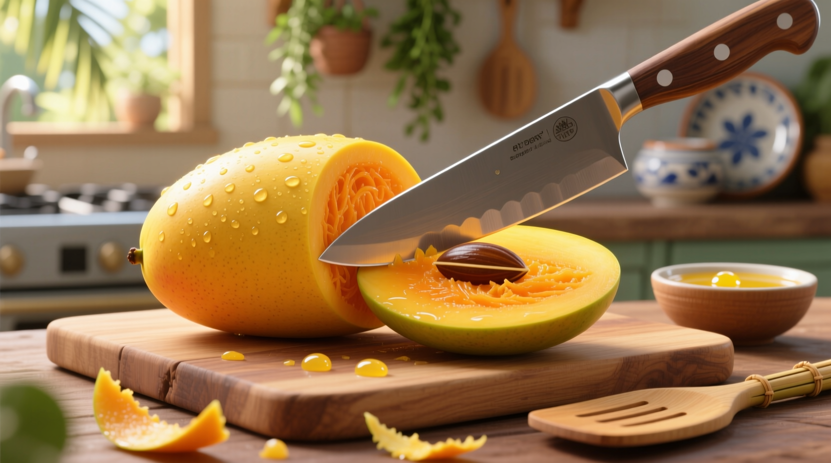 how to cut a mango