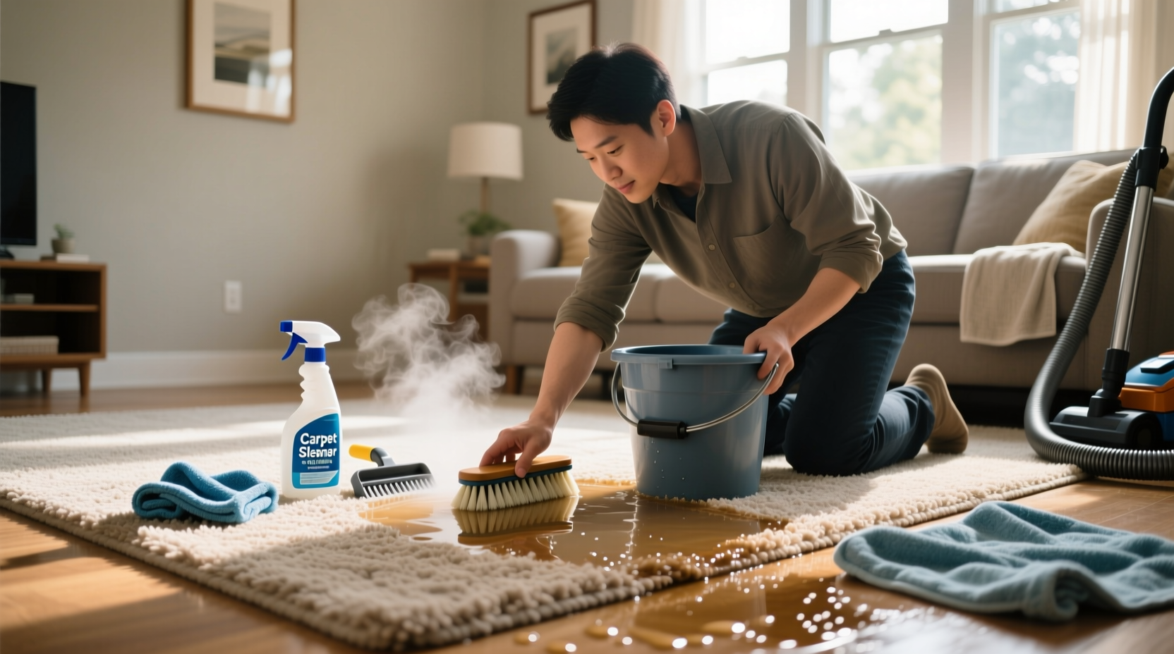 whats the best way to clean carpet without a vacuum