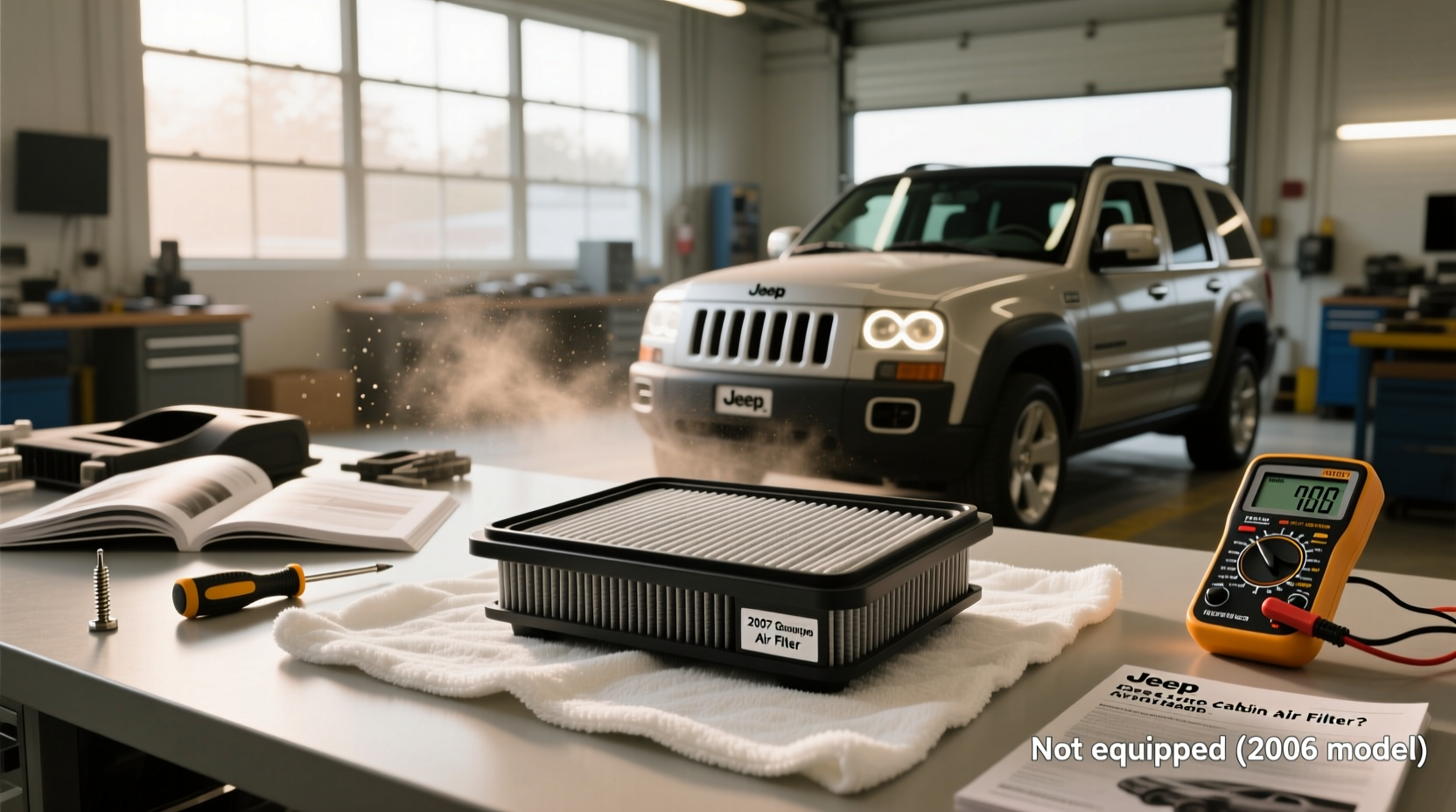 2007 Jeep Grand Cherokee cabin air filter location behind glove box