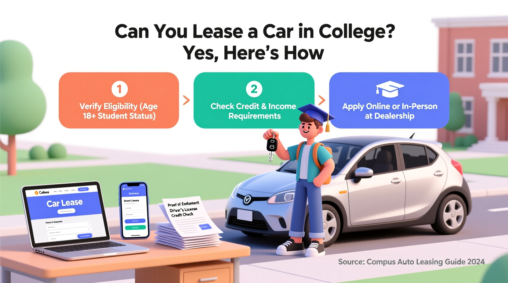 can i lease a car in college