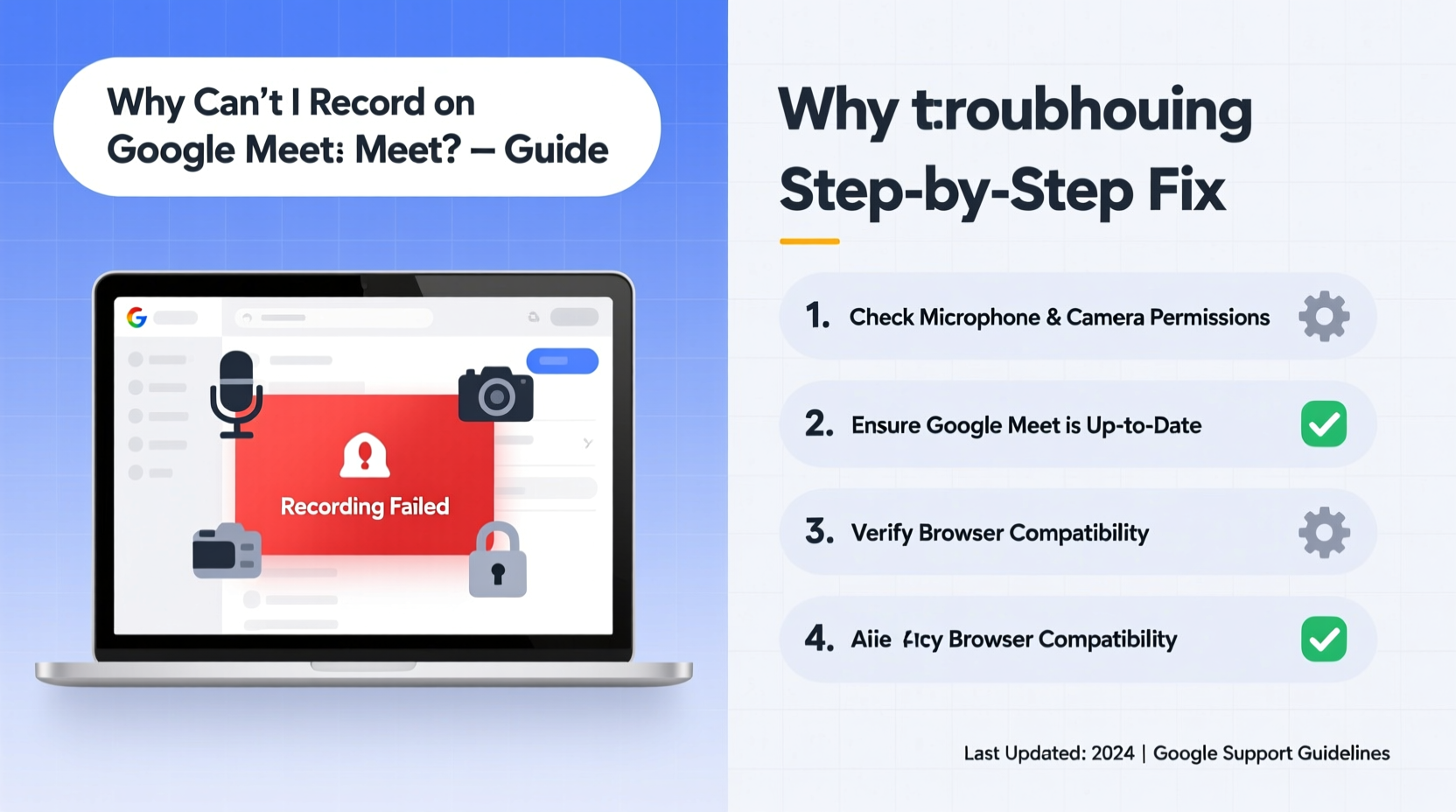why cant i record on google meet troubleshooting guide