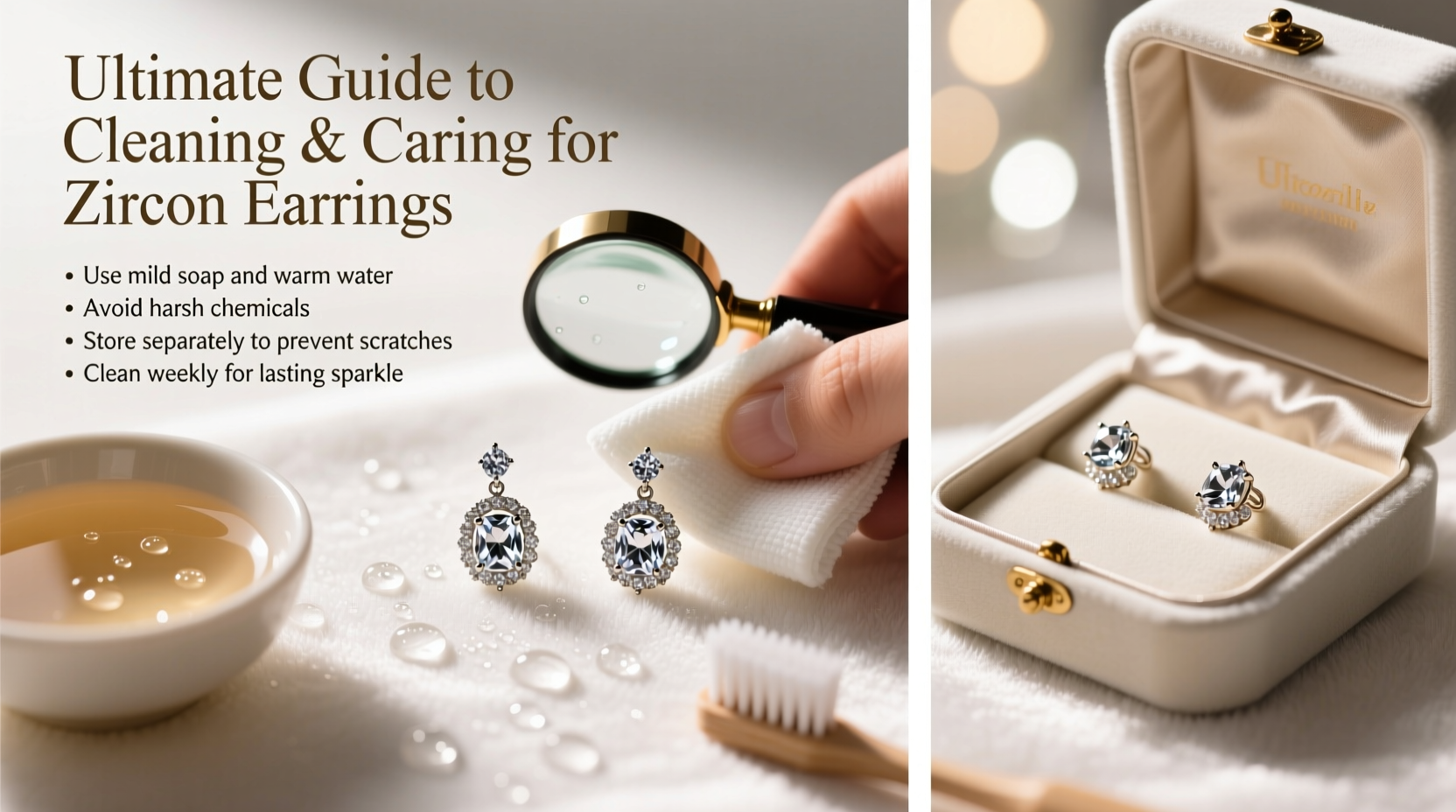 ultimate guide to cleaning and caring for zircon earrings to keep them sparkling