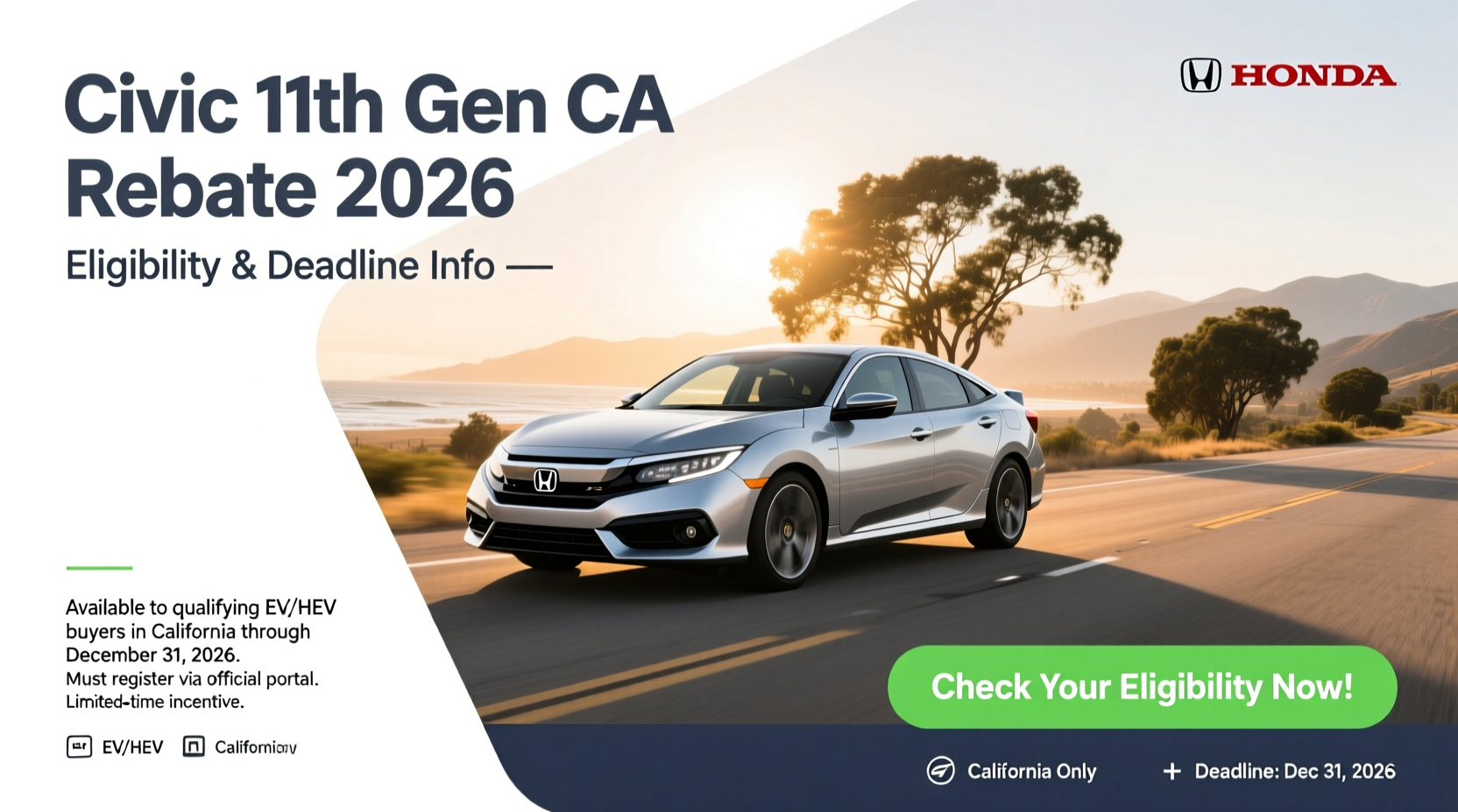 civic 11th gen ca rebate 2026