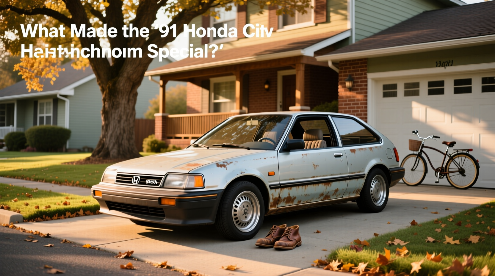 1988 Honda Civic hatchback side profile showing compact dimensions and aerodynamic shape
