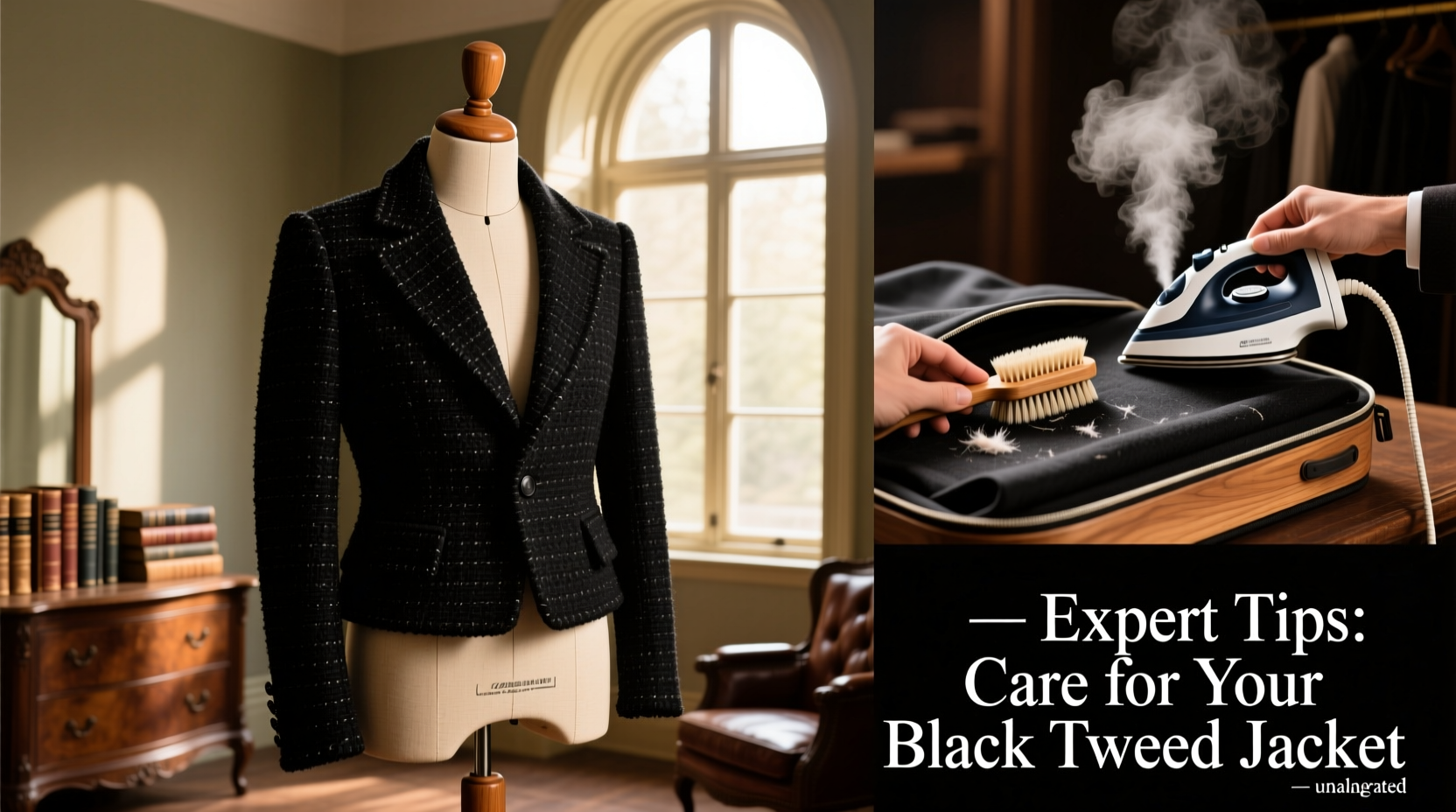 expert tips for properly caring for your black tweed jacket to keep it looking sharp