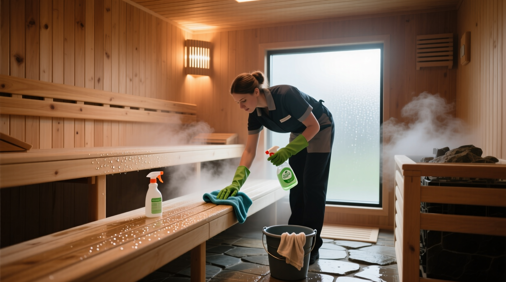 how to clean a sauna