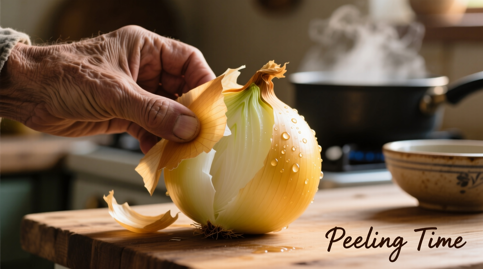peeling an onion