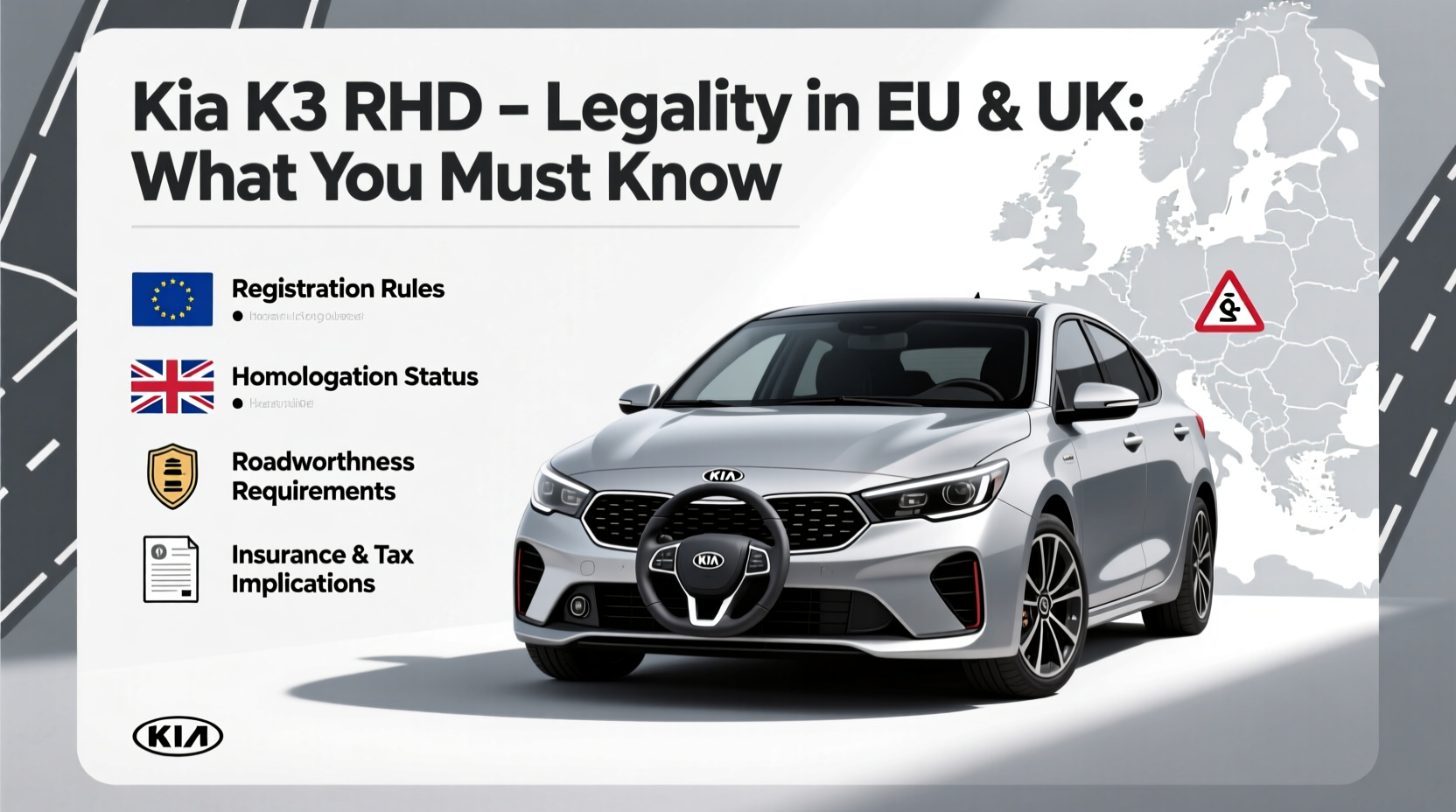 kia k3 rhd mat legality eu uk