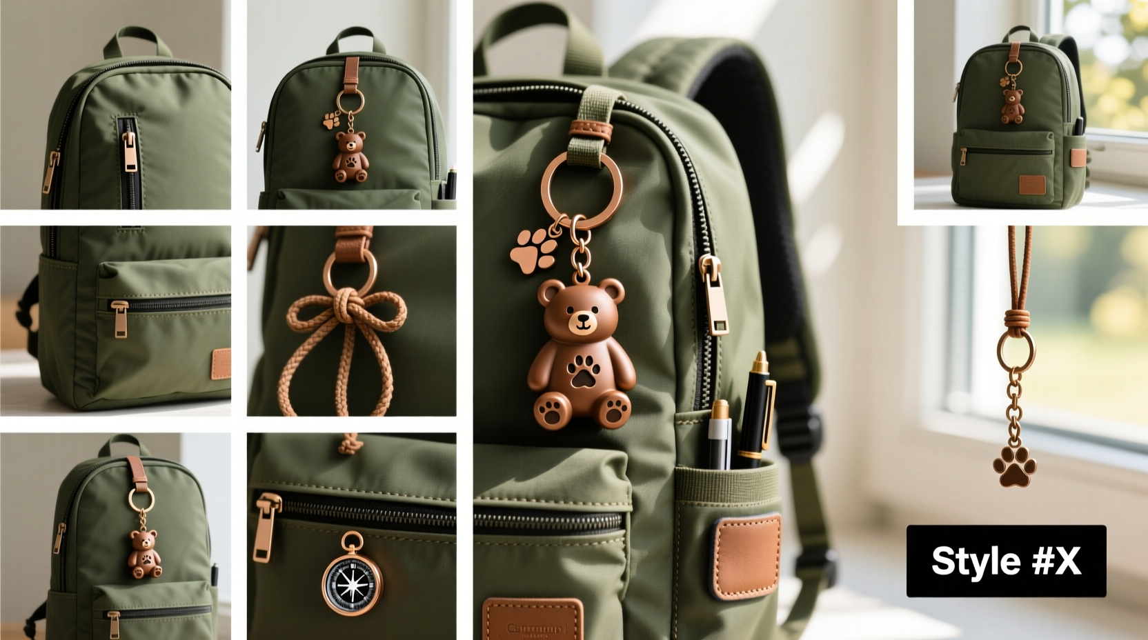10 stylish and practical ways to style a bear charm keychain on your backpack