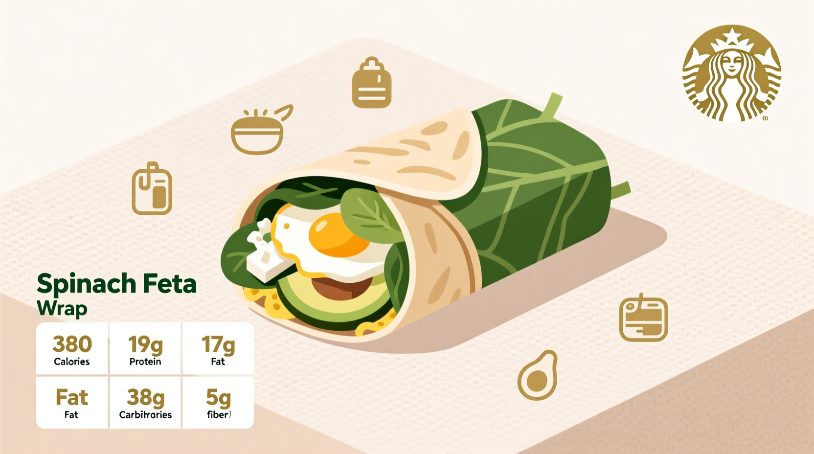 starbucks spinach feta wrap nutrition